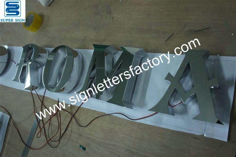 backlit LED exterior letter sign